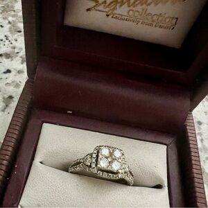 Engagement Ring - 1/4 ct diamond / 14k solid white gold / size 7